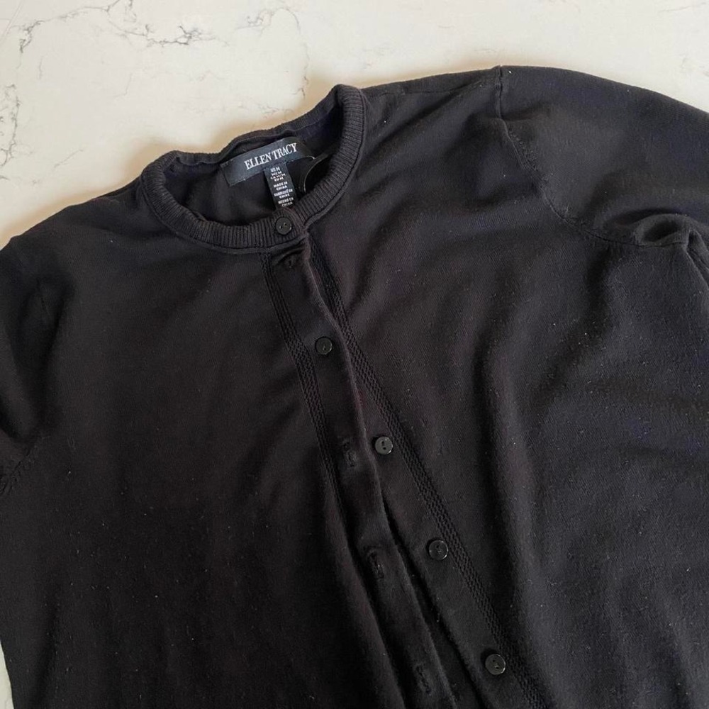 Ellen Tracy black cardigan womens size medium - Picture 1 of 6